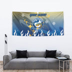 Personalized Parramatta Eels Tapestry Y2K Grunge Aesthetic With Cyber Flames and Starburst Graphics