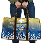 Personalized Parramatta Eels Travel Bag Y2K Grunge Aesthetic With Cyber Flames and Starburst Graphics
