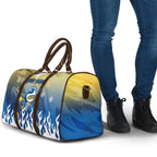 Personalized Parramatta Eels Travel Bag Y2K Grunge Aesthetic With Cyber Flames and Starburst Graphics