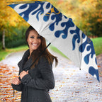Personalized Parramatta Eels Umbrella Y2K Grunge Aesthetic With Cyber Flames and Starburst Graphics