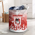 Personalized St. George Illawarra Dragons Laundry Basket Y2K Grunge Aesthetic With Cyber Flames and Starburst Graphics