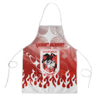 Personalized St. George Illawarra Dragons Apron Y2K Grunge Aesthetic With Cyber Flames and Starburst Graphics