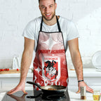 Personalized St. George Illawarra Dragons Apron Y2K Grunge Aesthetic With Cyber Flames and Starburst Graphics