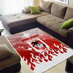 Personalized St. George Illawarra Dragons Area Rug Y2K Grunge Aesthetic With Cyber Flames and Starburst Graphics