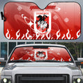 Personalized St. George Illawarra Dragons Auto Sun Shade Y2K Grunge Aesthetic With Cyber Flames and Starburst Graphics