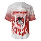 Personalized St. George Illawarra Dragons Baseball Jersey Y2K Grunge Aesthetic With Cyber Flames and Starburst Graphics