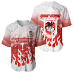 Personalized St. George Illawarra Dragons Baseball Jersey Y2K Grunge Aesthetic With Cyber Flames and Starburst Graphics