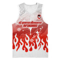 Personalized St. George Illawarra Dragons Basketball Jersey Y2K Grunge Aesthetic With Cyber Flames and Starburst Graphics