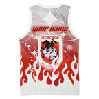 Personalized St. George Illawarra Dragons Basketball Jersey Y2K Grunge Aesthetic With Cyber Flames and Starburst Graphics