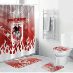 Personalized St. George Illawarra Dragons Bathroom Set Y2K Grunge Aesthetic With Cyber Flames and Starburst Graphics