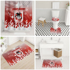 Personalized St. George Illawarra Dragons Bathroom Set Y2K Grunge Aesthetic With Cyber Flames and Starburst Graphics