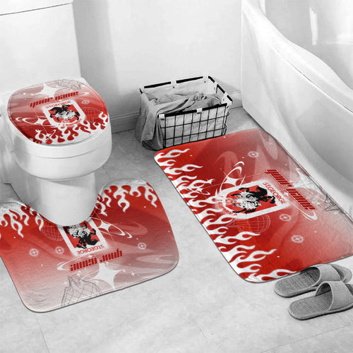 Personalized St. George Illawarra Dragons Bathroom Set Y2K Grunge Aesthetic With Cyber Flames and Starburst Graphics