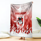 Personalized St. George Illawarra Dragons Blanket Y2K Grunge Aesthetic With Cyber Flames and Starburst Graphics