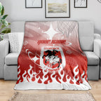 Personalized St. George Illawarra Dragons Blanket Y2K Grunge Aesthetic With Cyber Flames and Starburst Graphics