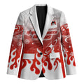 Personalized St. George Illawarra Dragons Blazer Y2K Grunge Aesthetic With Cyber Flames and Starburst Graphics