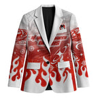 Personalized St. George Illawarra Dragons Blazer Y2K Grunge Aesthetic With Cyber Flames and Starburst Graphics