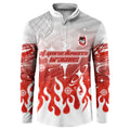 Personalized St. George Illawarra Dragons Button Sweatshirt Y2K Grunge Aesthetic With Cyber Flames and Starburst Graphics