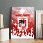 Personalized St. George Illawarra Dragons Canvas Wall Art Y2K Grunge Aesthetic With Cyber Flames and Starburst Graphics