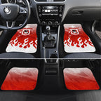 Personalized St. George Illawarra Dragons Car Mats Y2K Grunge Aesthetic With Cyber Flames and Starburst Graphics