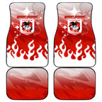 Personalized St. George Illawarra Dragons Car Mats Y2K Grunge Aesthetic With Cyber Flames and Starburst Graphics