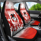 Personalized St. George Illawarra Dragons Car Seat Cover Y2K Grunge Aesthetic With Cyber Flames and Starburst Graphics