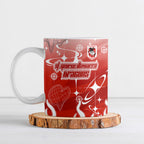 Personalized St. George Illawarra Dragons Ceramic Mug Y2K Grunge Aesthetic With Cyber Flames and Starburst Graphics