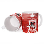 Personalized St. George Illawarra Dragons Ceramic Mug Y2K Grunge Aesthetic With Cyber Flames and Starburst Graphics