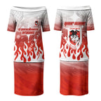 Personalized St. George Illawarra Dragons Couples Matching Puletasi and Long Sleeve Button Shirt Y2K Grunge Aesthetic With Cyber Flames and Starburst Graphics