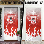 Personalized St. George Illawarra Dragons Door Cover Y2K Grunge Aesthetic With Cyber Flames and Starburst Graphics