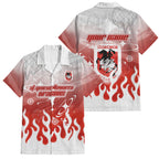 Personalized St. George Illawarra Dragons Family Matching Long Sleeve Bodycon Dress and Hawaiian Shirt Y2K Grunge Aesthetic With Cyber Flames and Starburst Graphics