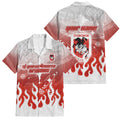 Personalized St. George Illawarra Dragons Family Matching Off The Shoulder Long Sleeve Dress and Hawaiian Shirt Y2K Grunge Aesthetic With Cyber Flames and Starburst Graphics
