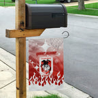 Personalized St. George Illawarra Dragons Garden Flag Y2K Grunge Aesthetic With Cyber Flames and Starburst Graphics