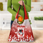 Personalized St. George Illawarra Dragons Grocery Bag Y2K Grunge Aesthetic With Cyber Flames and Starburst Graphics