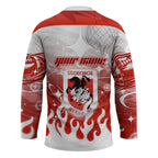 Personalized St. George Illawarra Dragons Hockey Jersey Y2K Grunge Aesthetic With Cyber Flames and Starburst Graphics