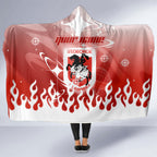Personalized St. George Illawarra Dragons Hooded Blanket Y2K Grunge Aesthetic With Cyber Flames and Starburst Graphics