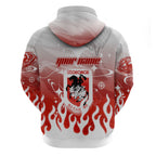 Personalized St. George Illawarra Dragons Hoodie Y2K Grunge Aesthetic With Cyber Flames and Starburst Graphics
