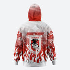 Personalized St. George Illawarra Dragons Hoodie Y2K Grunge Aesthetic With Cyber Flames and Starburst Graphics