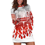 Personalized St. George Illawarra Dragons Hoodie Dress Y2K Grunge Aesthetic With Cyber Flames and Starburst Graphics
