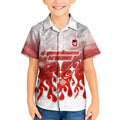 Personalized St. George Illawarra Dragons Kid Hawaiian Shirt Y2K Grunge Aesthetic With Cyber Flames and Starburst Graphics