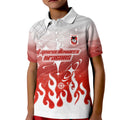 Personalized St. George Illawarra Dragons Kid Polo Shirt Y2K Grunge Aesthetic With Cyber Flames and Starburst Graphics