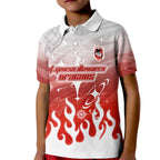 Personalized St. George Illawarra Dragons Kid Polo Shirt Y2K Grunge Aesthetic With Cyber Flames and Starburst Graphics