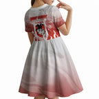 Personalized St. George Illawarra Dragons Kid Short Sleeve Dress Y2K Grunge Aesthetic With Cyber Flames and Starburst Graphics