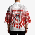 Personalized St. George Illawarra Dragons Kimono Y2K Grunge Aesthetic With Cyber Flames and Starburst Graphics