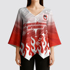 Personalized St. George Illawarra Dragons Kimono Sleeve Blouse Y2K Grunge Aesthetic With Cyber Flames and Starburst Graphics