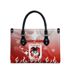 Personalized St. George Illawarra Dragons Leather Bag Y2K Grunge Aesthetic With Cyber Flames and Starburst Graphics