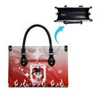 Personalized St. George Illawarra Dragons Leather Bag Y2K Grunge Aesthetic With Cyber Flames and Starburst Graphics