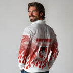 Personalized St. George Illawarra Dragons Long Sleeve Polo Shirt Y2K Grunge Aesthetic With Cyber Flames and Starburst Graphics