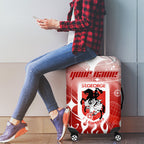 Personalized St. George Illawarra Dragons Luggage Cover Y2K Grunge Aesthetic With Cyber Flames and Starburst Graphics