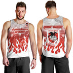 Personalized St. George Illawarra Dragons Men Tank Top Y2K Grunge Aesthetic With Cyber Flames and Starburst Graphics