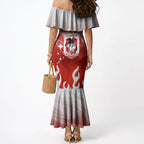 Personalized St. George Illawarra Dragons Mermaid Dress Y2K Grunge Aesthetic With Cyber Flames and Starburst Graphics